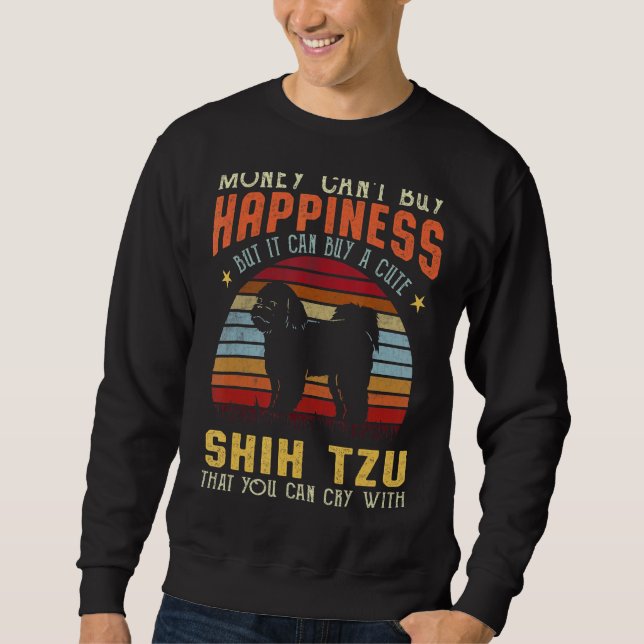 Sudadera El dinero no puede comprar la felicidad retro perr (Anverso)