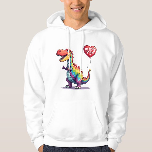 Sudadera El Dino LGBTQ rugido con orgullo (Anverso)
