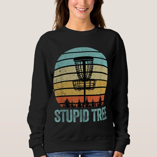 Sudadera El disco de disco de disco retro de árbol estúpido (Anverso)