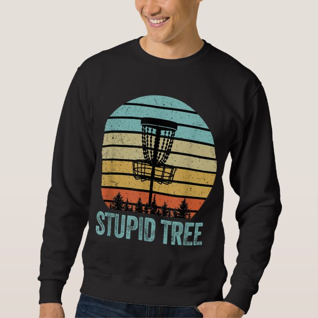 Sudadera El disco de disco de disco retro de árbol estúpido (Anverso)