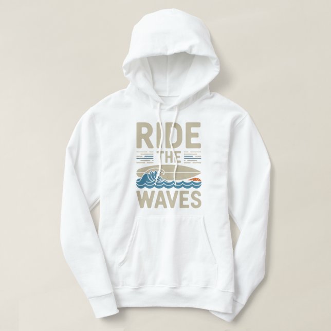 Sudadera El diseño de la tabla de surf retro Waves (Diseño del anverso)