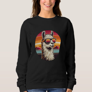 Sudadera El diseño de la vieja montaña de Alpaca Lover Llam