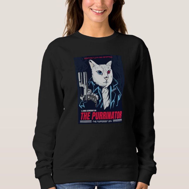 Sudadera El divertido y duro gato del Purrinator (Anverso)