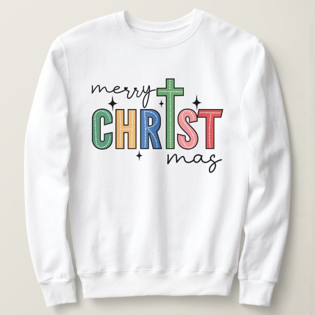 Sudadera El doodle navideño moderno de moda Merry (Anverso del diseño)