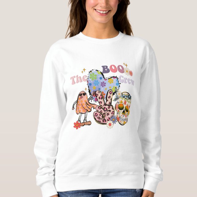 Sudadera El equipo de Boo retro Halloween (Anverso)