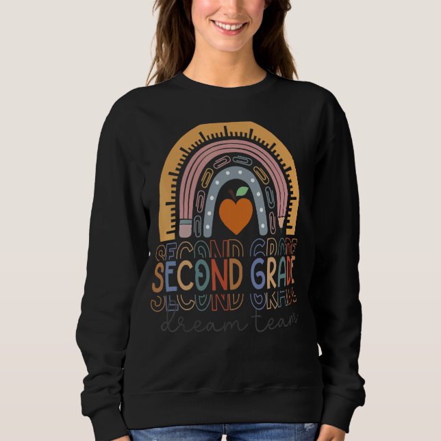Sudadera El Equipo De Sueño De Segundo Grado Arcoiris Bienv (Anverso)