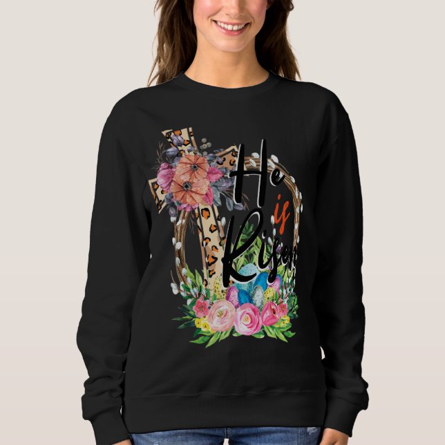 Sudadera Él es el leopardo del arcoiris de Risen, cristiano (Anverso)