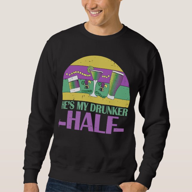 Sudadera Él es mi Mamá de novia de pareja de bebedores a me (Anverso)
