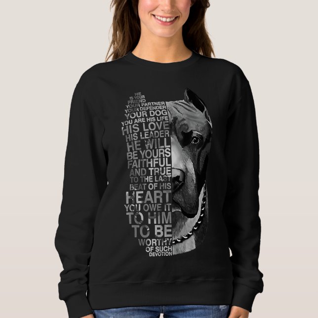Sudadera Él Es Tu Amigo Tu Pareja Tu Perro Pitbull (Anverso)