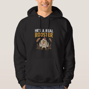 Sudadera Él es un verdadero gallo granja de ganado granja d