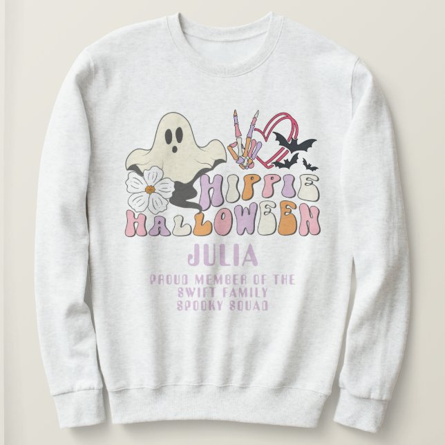 Sudadera El Escuadrón de la Paz Retro Spooky Ama Halloween  (Anverso del diseño)