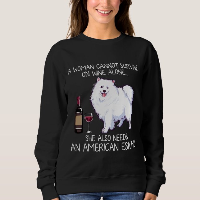 Sudadera El Eskimo Estadounidense Y El Perro De Vino (Anverso)