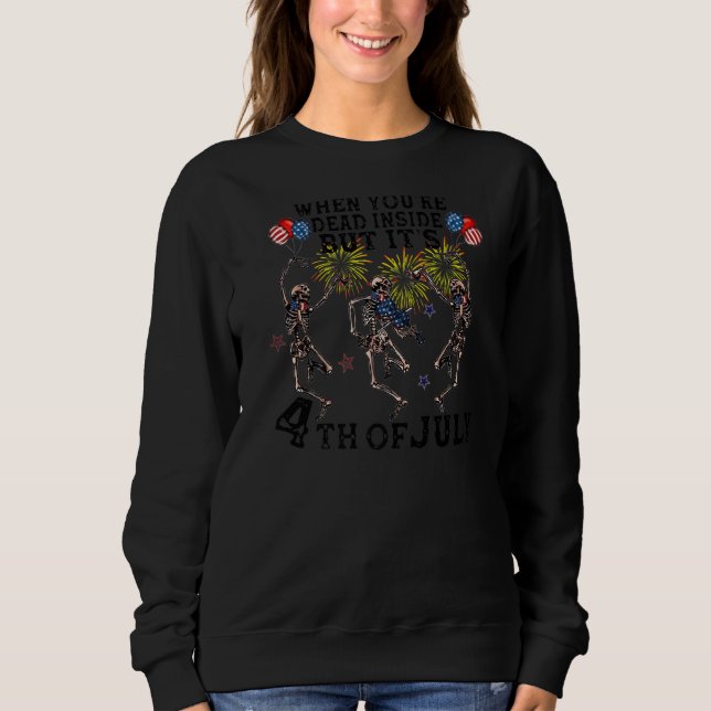 Sudadera El esqueleto bailando muerto dentro, pero es el 4  (Anverso)