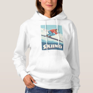 Sudadera El esquí cree que la impresión retro