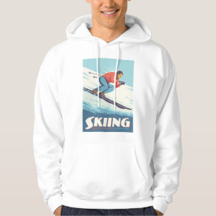 Sudadera El esquí cree que la impresión retro