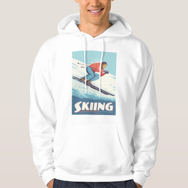 Sudadera El esquí cree que la impresión retro (Anverso)