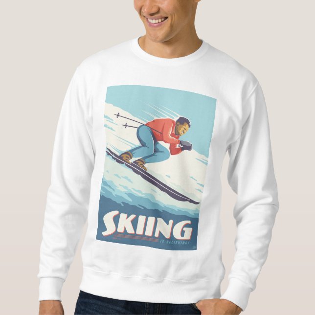 Sudadera El esquí cree que la impresión retro (Anverso)