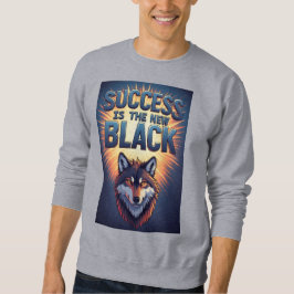 Sudadera El Éxito Es Lo Nuevo Negro Con Cabeza de Lobo