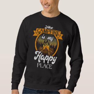 Sudadera El Fogata Es Mi Lugar Feliz Camping Camper