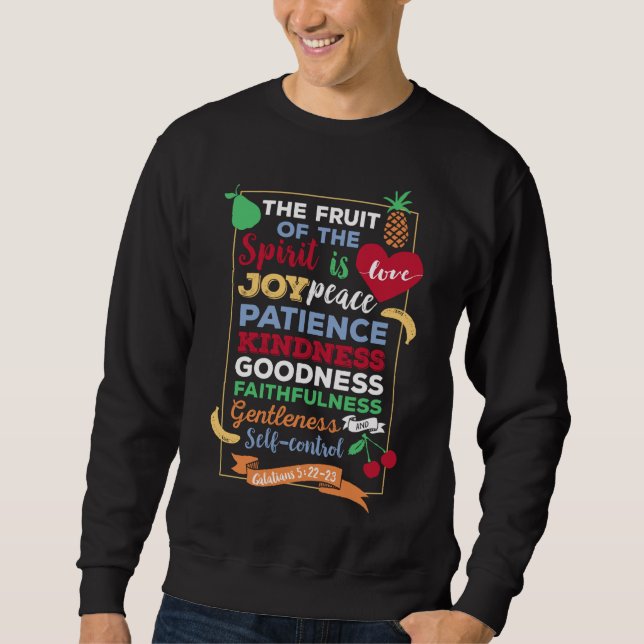 Sudadera El fruto del espíritu de los galatianos 5 22 23 (Anverso)