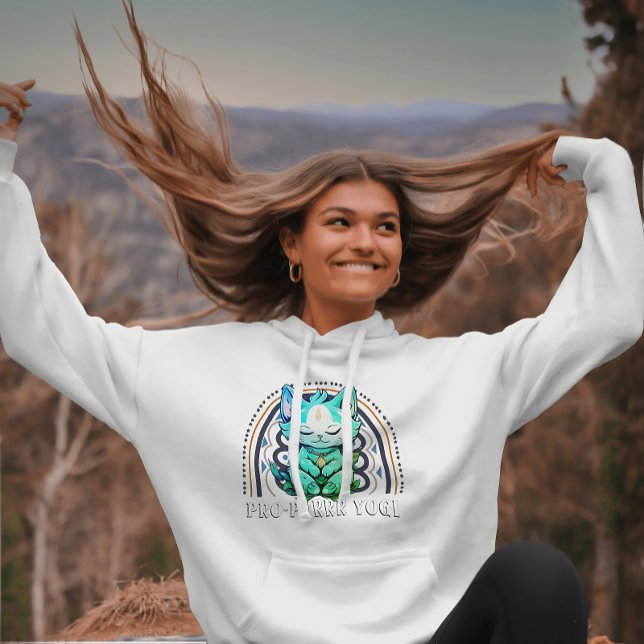 Sudadera El gato amante del yoga del yoga del yogi pro purr (Subido por el creador)