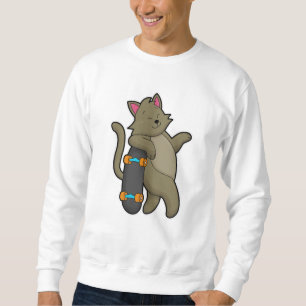 Sudadera El gato como patinador con patineta
