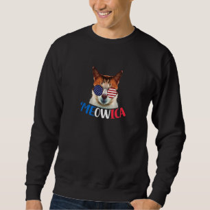 Sudadera El Gato De Bandera Estadounidense Meowica 4 De Jul