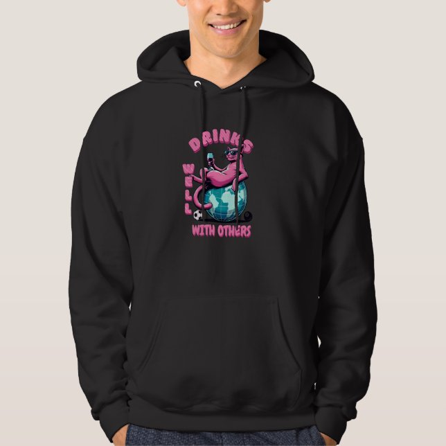 Sudadera El gato de Guay bebe bien con otros graciosos (Anverso)