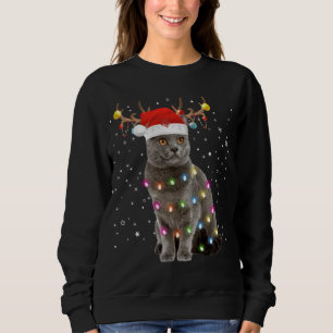 Sudadera El gato de reno Nebelung Santa Navidades enciende 