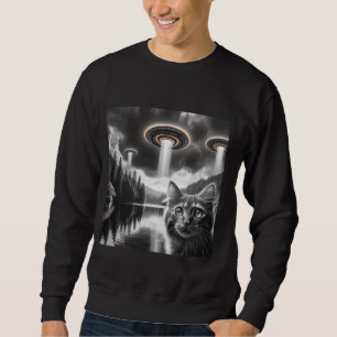 Sudadera El gato de UFO Maine Coon Alien Invasión Arte Sci-
