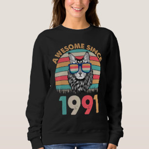 Sudadera El Gato Es Increíble Desde 1991. Feliz Cumpleaños
