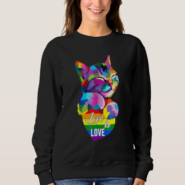 Sudadera El Gato Lgbt Amor Gay Les Bisexual (Anverso)