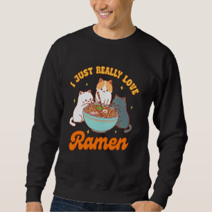 Sudadera El gato me encanta el fideo de Ramen japonés