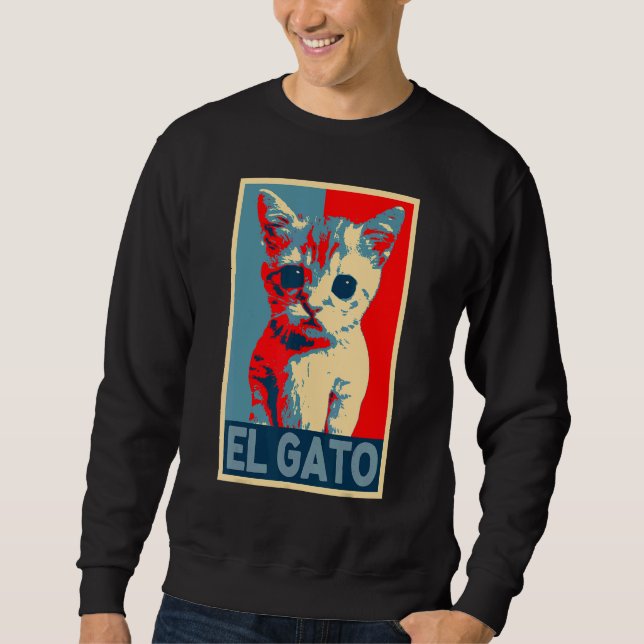 Sudadera El Gato Meme Triste Llorando Gato Kitty Meme retro (Anverso)