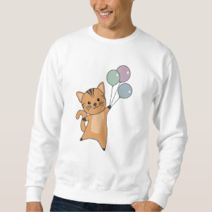 Sudadera El Gato Mosca Con Globos Para Los Gatos Más Dulces