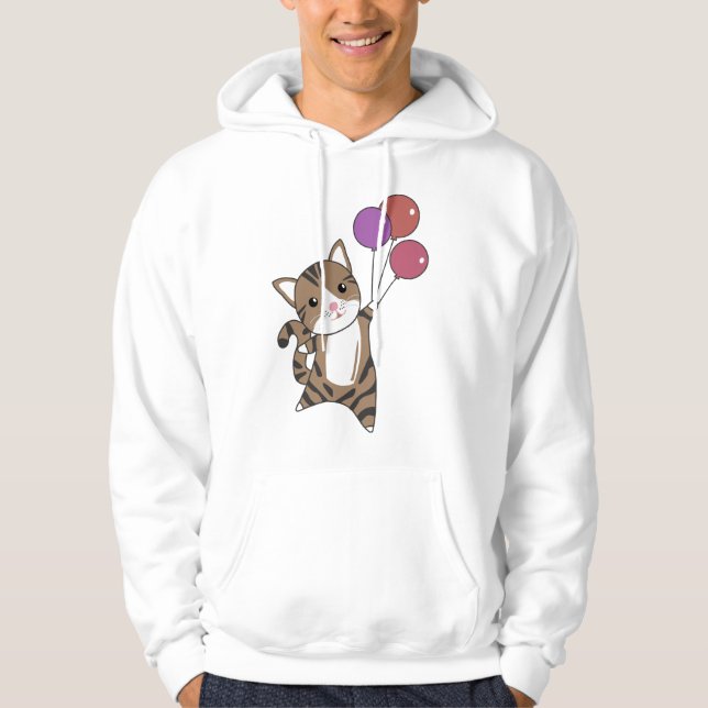 Sudadera El Gato Mosca Con Globos Para Los Gatos Más Dulces (Anverso)