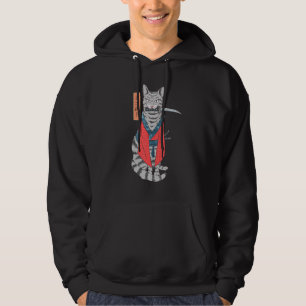 Sudadera El Gato Samurai Katana Espada Y El Kanji Japonés