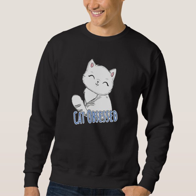 Sudadera El gato tiene el corazón lindo obsesionado (Anverso)