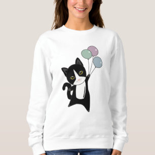 Sudadera El gato vuela con globos coloridos