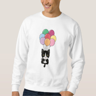 Sudadera El gato vuela con globos coloridos
