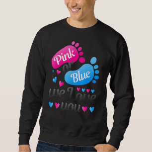Sudadera El género revela rosa o azul que te queremos blanc