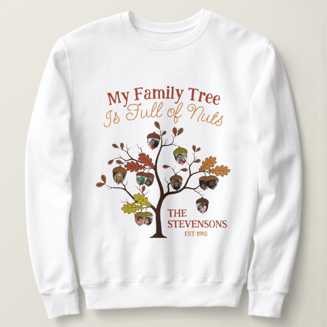 Sudadera El gracioso árbol de la familia de fotos de otoño  (Anverso del diseño)
