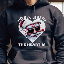 Sudadera El gracioso Santa Claus Ho es donde el corazón est