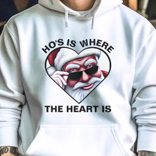 Sudadera El gracioso Santa Claus Ho es donde el corazón est