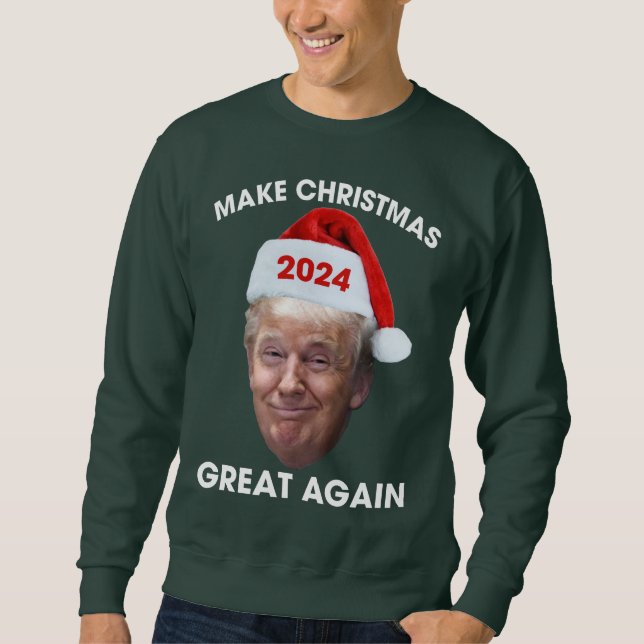 Sudadera El gracioso Santa Trump 2024 vuelve a hacer grande (Anverso)