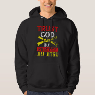 Sudadera El Gráfico Jiu Jitsu Apparel Confía en Dios pero P