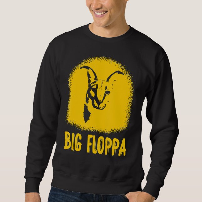 Sudadera El gran gato floppa Meme Cute Caracal angustiado d (Anverso)