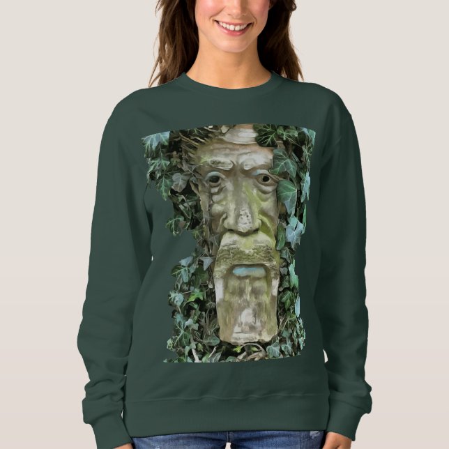 Sudadera El GreenMan celta pagano con hojas de hiedra (Anverso)
