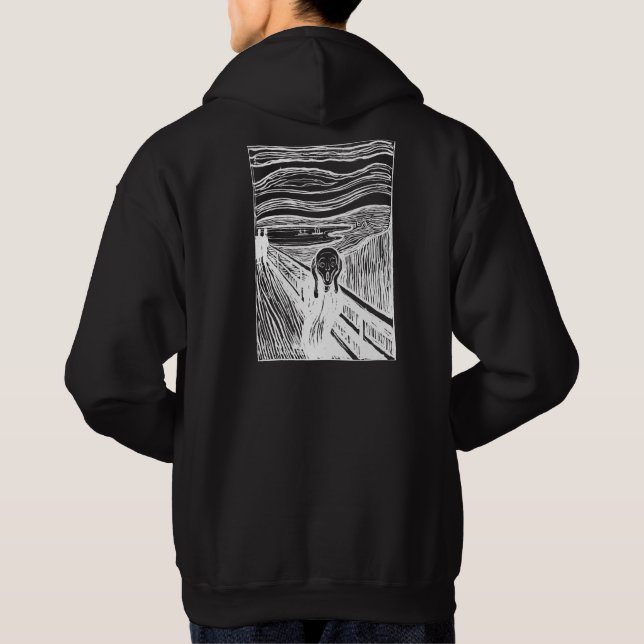 Sudadera El Grito de Edvard Munch – Arte de Línea Blanca   (Reverso)