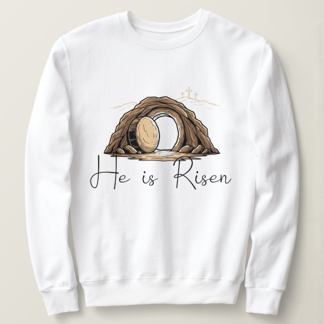 Sudadera Él ha resucitado (Anverso del diseño)